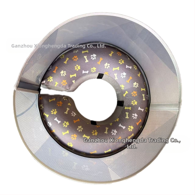 Nafukovací obojok pre psov a mačky z PVC, proti uhryznutiu, proti poškriabaniu, proti olizovaniu, odnímateľný, s PP prepážkou