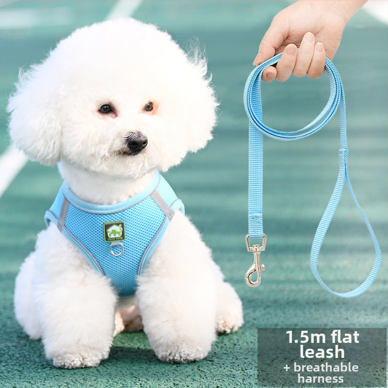 Жилетка за кучешка каишка, светлоотразителна каишка за гърди с плюшено мече Bimi, верига за разходка с куче