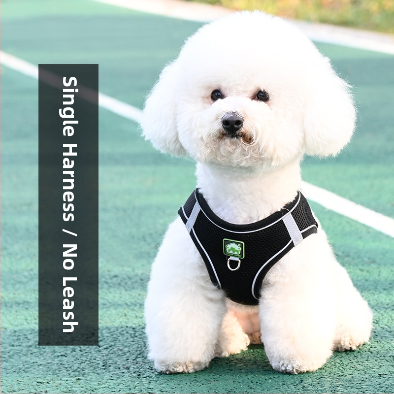 Жилетка за кучешка каишка, светлоотразителна каишка за гърди с плюшено мече Bimi, верига за разходка с куче