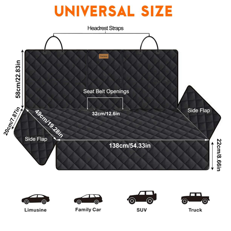 Nodilumizturīgs, pret skrāpējumiem izturīgs mājdzīvnieku automašīnas paklājiņš, ūdensizturīgs, pretslīdes automašīnas spilvens, universāls mājdzīvnieku automašīnas paklājiņš, viegli tīrāms automašīnas paklājiņš