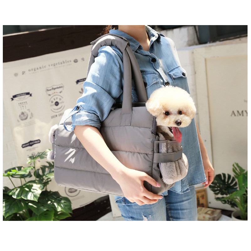 Προσαρμοσμένη τσάντα ταξιδιού για κατοικίδια κεντήματος από βαμβάκι, πολυλειτουργική, άνετη, μονωμένη τσάντα κατοικίδιων για κουτάβια