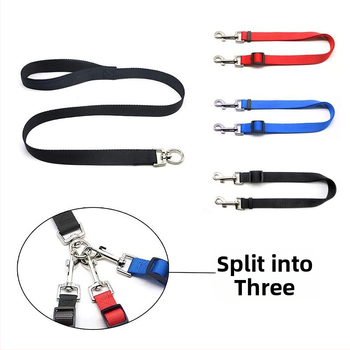 Λουρί τριών κεφαλών για σκύλους Amazon Cross-Border, αποσπώμενο λουρί ενός έως δύο έως τριών, λουρί βόλτας για μεγάλους, μεσαίους και μικρούς σκύλους