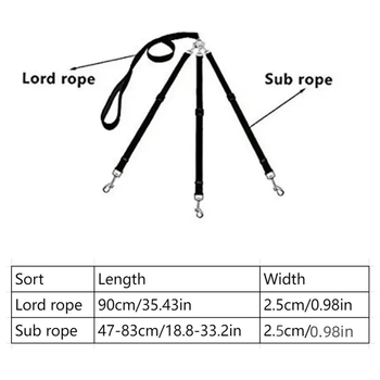 Λουρί τριών κεφαλών για σκύλους Amazon Cross-Border, αποσπώμενο λουρί ενός έως δύο έως τριών, λουρί βόλτας για μεγάλους, μεσαίους και μικρούς σκύλους