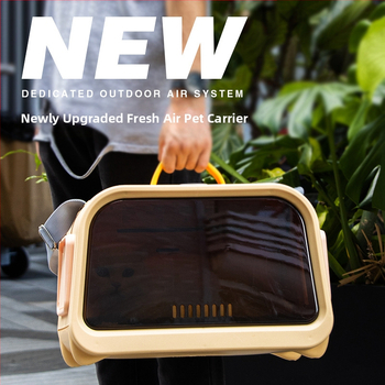 σε απόθεμα χονδρικής καλοκαιρινή τσάντα για γάτες με φρέσκο αέρα, εξαιρετικά αναπνεύσιμο αντιστρες κλουβί γάτας, ημιδιαφανές κουτί αέρα ώμου για κατοικίδια