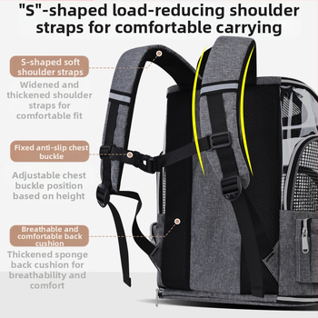 Νέα τσάντα γάτας, αναπνεύσιμη, φορητή, τσάντα για κατοικίδια, σακίδιο πλάτης μεγάλης χωρητικότητας για κατοικίδια, αντιεκρηκτικής ανάγκης