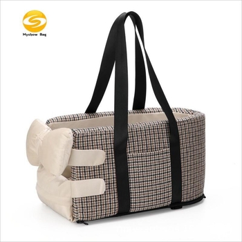 на склад Трансгранична чанта за централен контрол на колата Houndstooth за домашни любимци, гнездо за котки, гнездо за кола отпред и отзад, артефакт за кола Houndstooth, гнездо за домашни любимци отпред и отзад