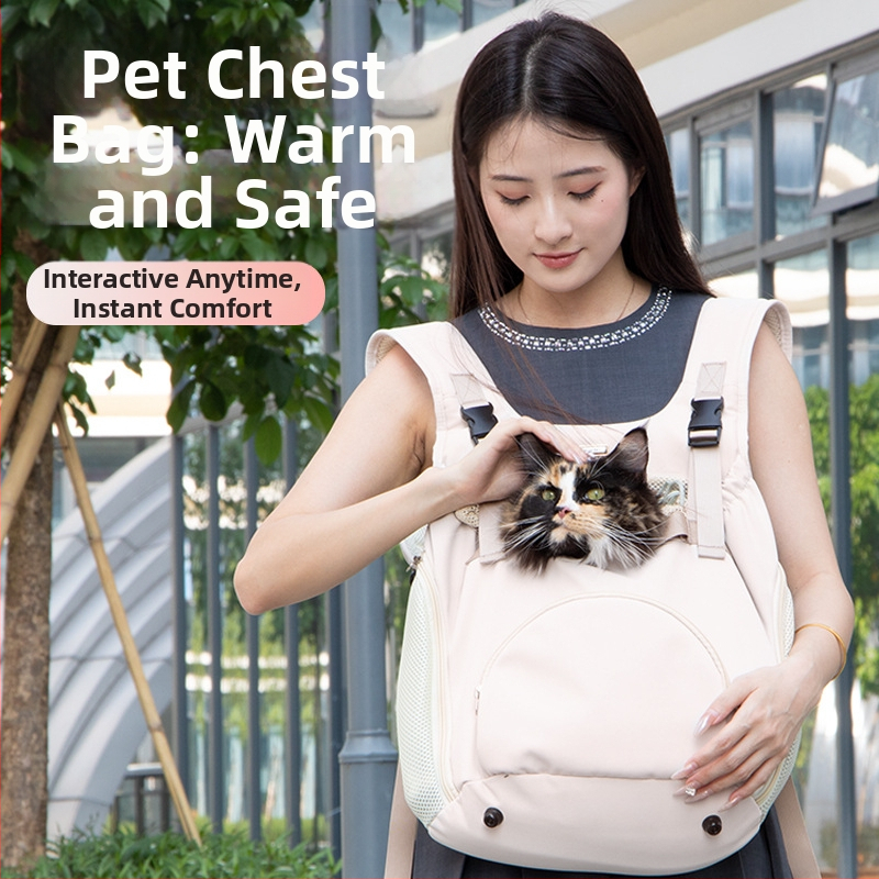 Чанта за кучета, преносима чанта за домашни любимци, чанта за гърди за котки, зимна топла раница с каишка за гърди за котки