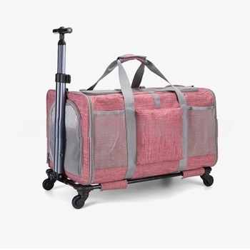 Νέο φορητό κουτί ράβδων έλξης για κατοικίδια με δύο διαμερίσματα εξωτερικού χώρου, γενικής χρήσης, με αεριζόμενους τροχούς, πτυσσόμενο