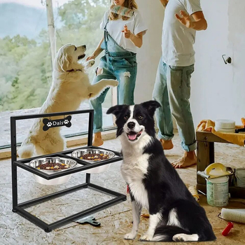 Ράφι μπολ για κατοικίδια σκύλου από σίδερο Amazon Foreign Trade, αφαιρούμενη ράγα σιδερώματος για τροφή σκύλου, μπολ από ανοξείδωτο ατσάλι, ράφι σιδερώματος για μπολ σκύλου