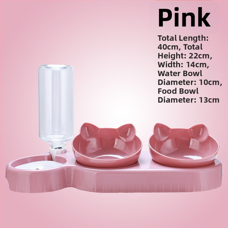 Pisică bol hrană pentru pisici oală dublă bol protecție coloană cervicală bol de băut automat anti-răsturnare pisică hrană oală oală câini animale de companie provizii