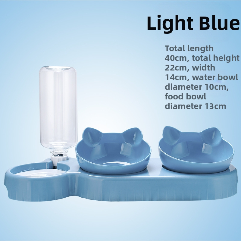 Pisică bol hrană pentru pisici oală dublă bol protecție coloană cervicală bol de băut automat anti-răsturnare pisică hrană oală oală câini animale de companie provizii