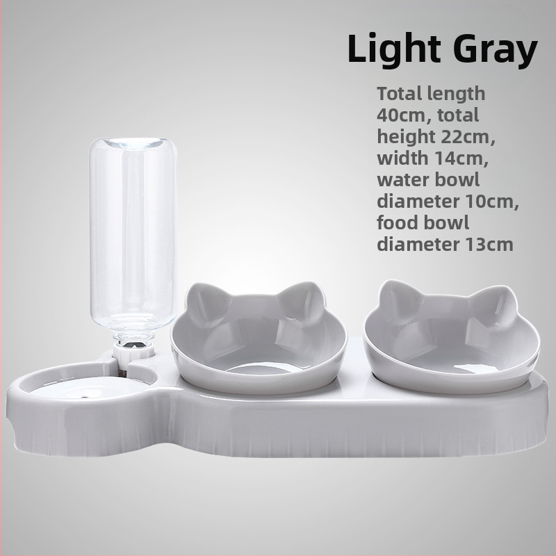 Pisică bol hrană pentru pisici oală dublă bol protecție coloană cervicală bol de băut automat anti-răsturnare pisică hrană oală oală câini animale de companie provizii