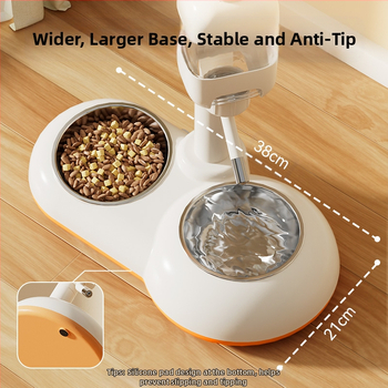 Νέα διασυνοριακή κάθετη βρύση πόσιμου νερού για σκύλους από ανοξείδωτο ατσάλι, αντικραδασμικό μπολ ταΐσματος, μεσαίου και μικρού μεγέθους σκύλους και γάτες, διπλό μπολ, προμήθειες