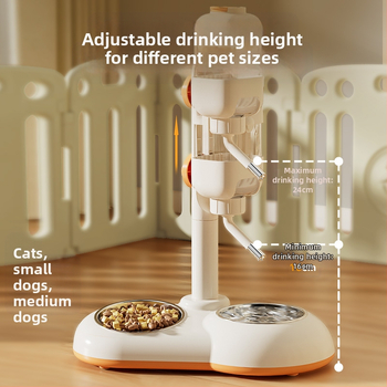 Νέα διασυνοριακή κάθετη βρύση πόσιμου νερού για σκύλους από ανοξείδωτο ατσάλι, αντικραδασμικό μπολ ταΐσματος, μεσαίου και μικρού μεγέθους σκύλους και γάτες, διπλό μπολ, προμήθειες