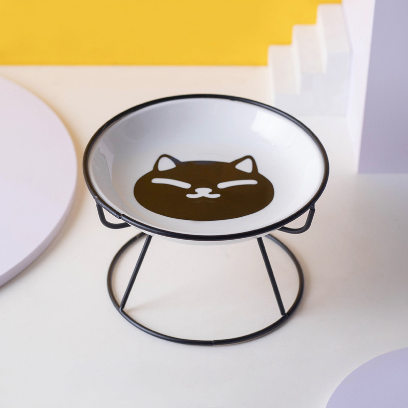 Nova keramička zdjela za mačju hranu od Amazona za kućne ljubimce, visoki tanjur za mačju hranu, tanjur za grickalice, konzervirani tanjur, protiv cervikalne spondiloze, protiv prevrtanja, posuda za mačju hranu