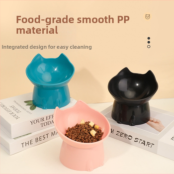 Prekogranična visoka hranilica za mačke, zdjela za kućne ljubimce, zaštita za vrat, zdjela za pse velikog kapaciteta, kosa usta, zaštita od prevrtanja, pribor za kućne ljubimce