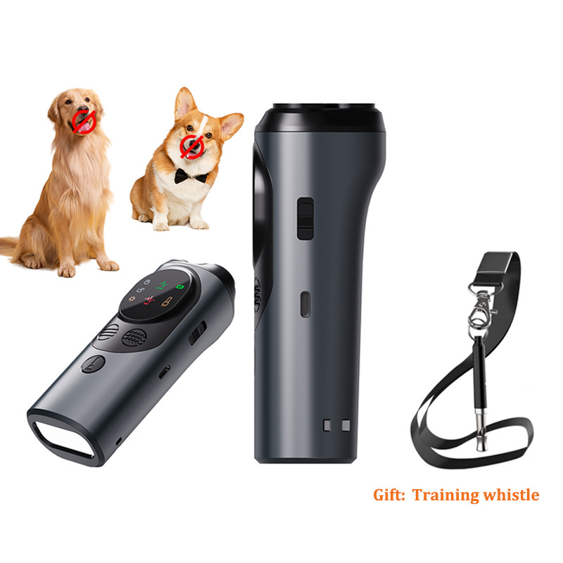 Naujas tarpvalstybinis ultragarsinis diržas šunų stebėjimui, lojimo stabdiklis, apšvietimas, mirksinti šviesa, siunčianti šviesą, „Three Pro“ šunų dresuotojai