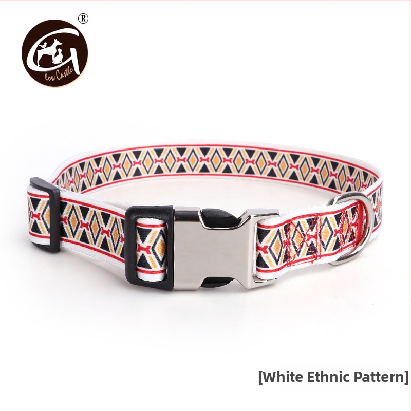 Tvornička opskrba digitalnim tiskom ogrlica za kućne ljubimce zadebljana ogrlica s polumetalnom kopčom za prijenos topline, prekogranična, vruća prodavana ogrlica za pse