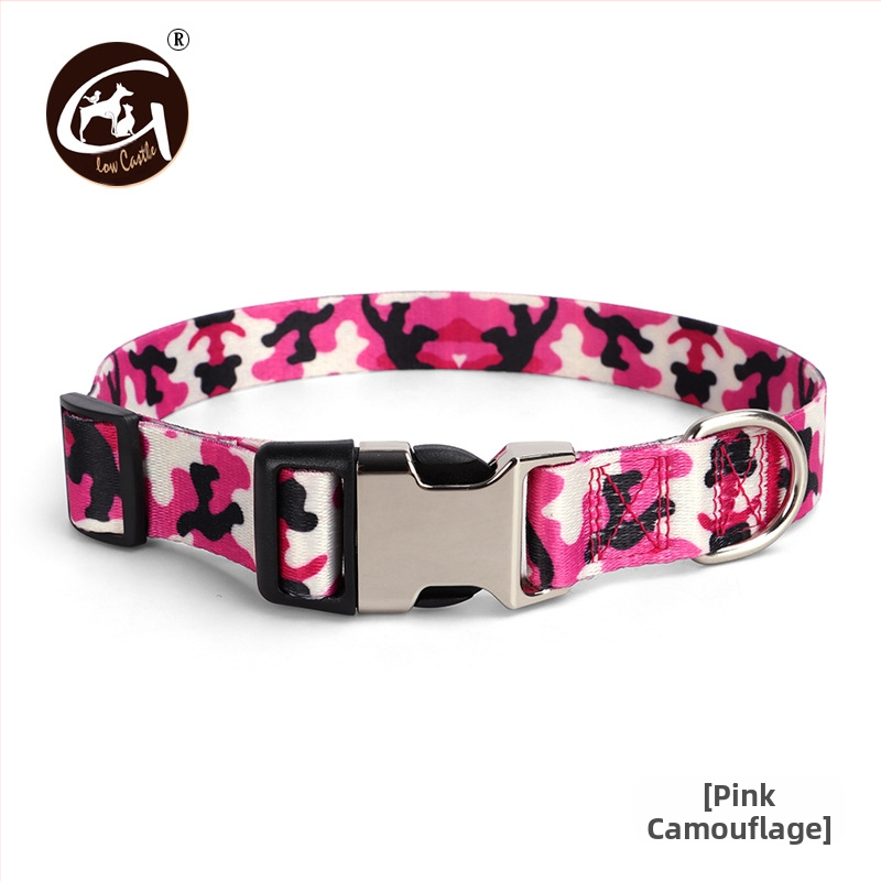 Tvornička opskrba digitalnim tiskom ogrlica za kućne ljubimce zadebljana ogrlica s polumetalnom kopčom za prijenos topline, prekogranična, vruća prodavana ogrlica za pse