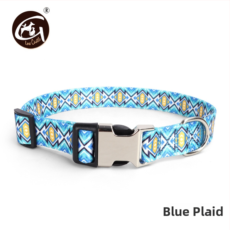 Tvornička opskrba digitalnim tiskom ogrlica za kućne ljubimce zadebljana ogrlica s polumetalnom kopčom za prijenos topline, prekogranična, vruća prodavana ogrlica za pse