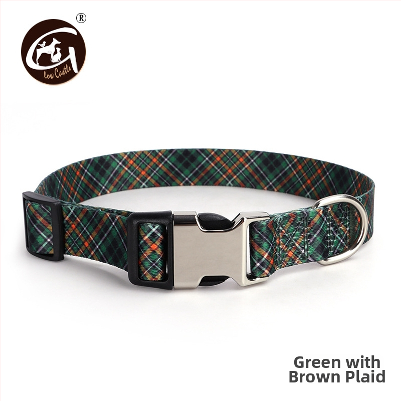 Tvornička opskrba digitalnim tiskom ogrlica za kućne ljubimce zadebljana ogrlica s polumetalnom kopčom za prijenos topline, prekogranična, vruća prodavana ogrlica za pse