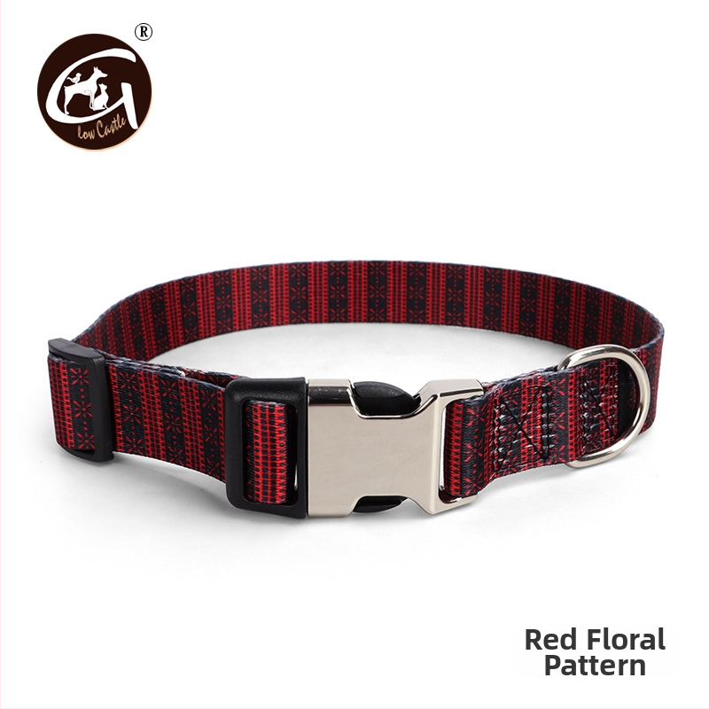 Tvornička opskrba digitalnim tiskom ogrlica za kućne ljubimce zadebljana ogrlica s polumetalnom kopčom za prijenos topline, prekogranična, vruća prodavana ogrlica za pse
