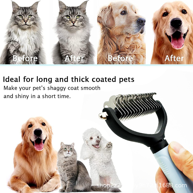 Lemmikloomade karvaeemaldushari kassi-koera karvasõlme jaoks roostevabast terasest karvasõlme jaoks loomade iluhari karvaeemaldus alumine reha karvade vähendamiseks