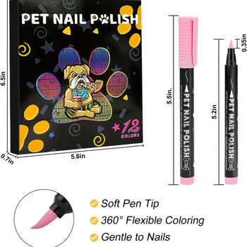 Βερνίκι νυχιών σκύλου, γάτας, μαλακό κεφάλι ακρυλικού μαρκαδόρου, χρώμα γκράφιτι, DYI, βαμμένο στυλό νυχιών για κατοικίδια