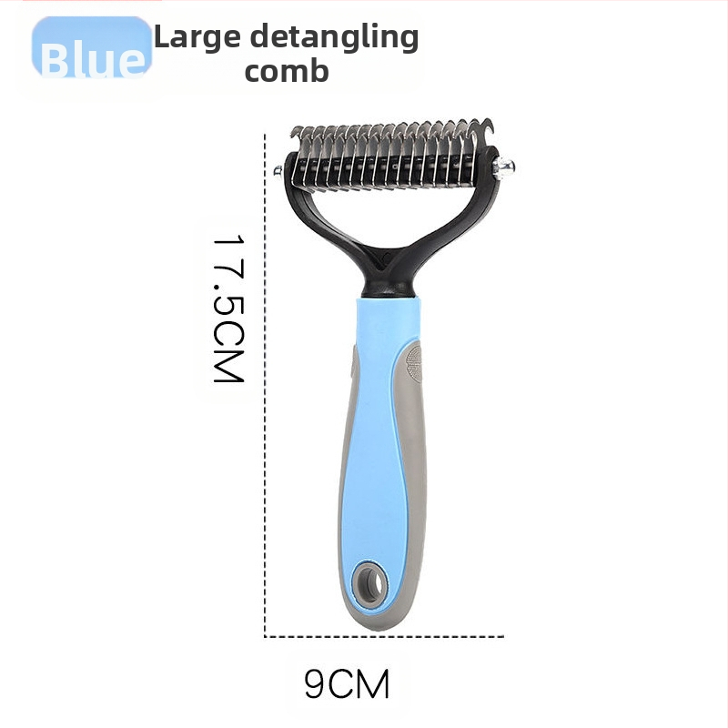 Lemmikloomade avatud sõlmega kamm Koerte kammimiskamm Ilukamm Kahepoolne universaalne roostevabast terasest massaažikamm Kassi-koera karvaeemalduskamm