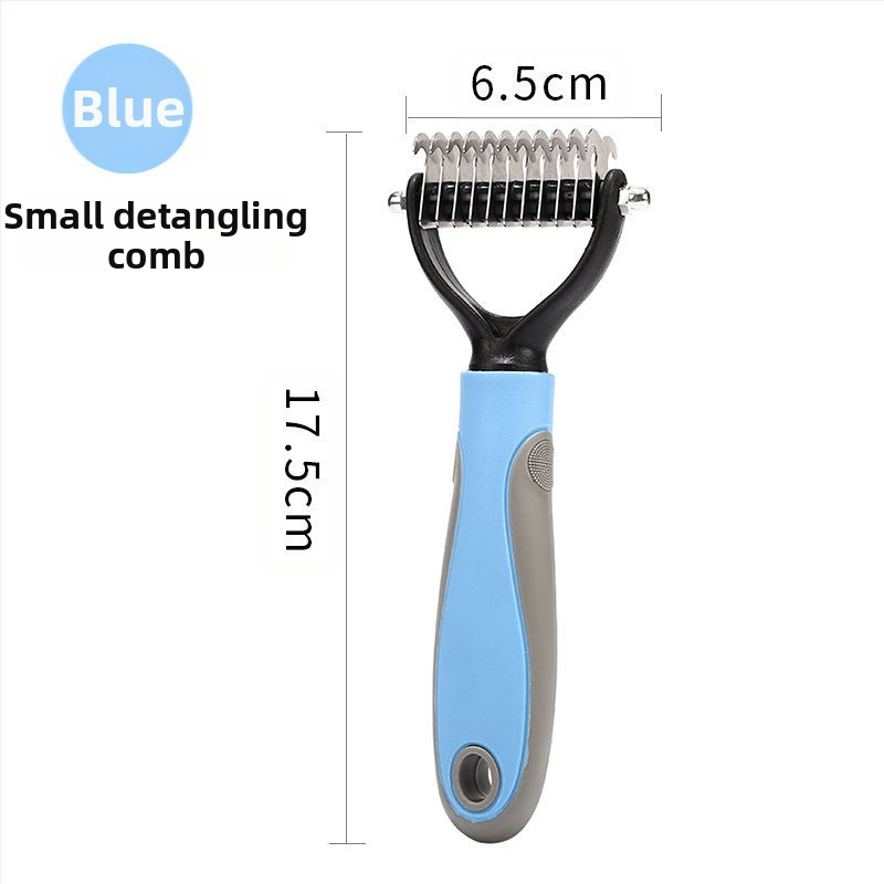 Lemmikloomade avatud sõlmega kamm Koerte kammimiskamm Ilukamm Kahepoolne universaalne roostevabast terasest massaažikamm Kassi-koera karvaeemalduskamm