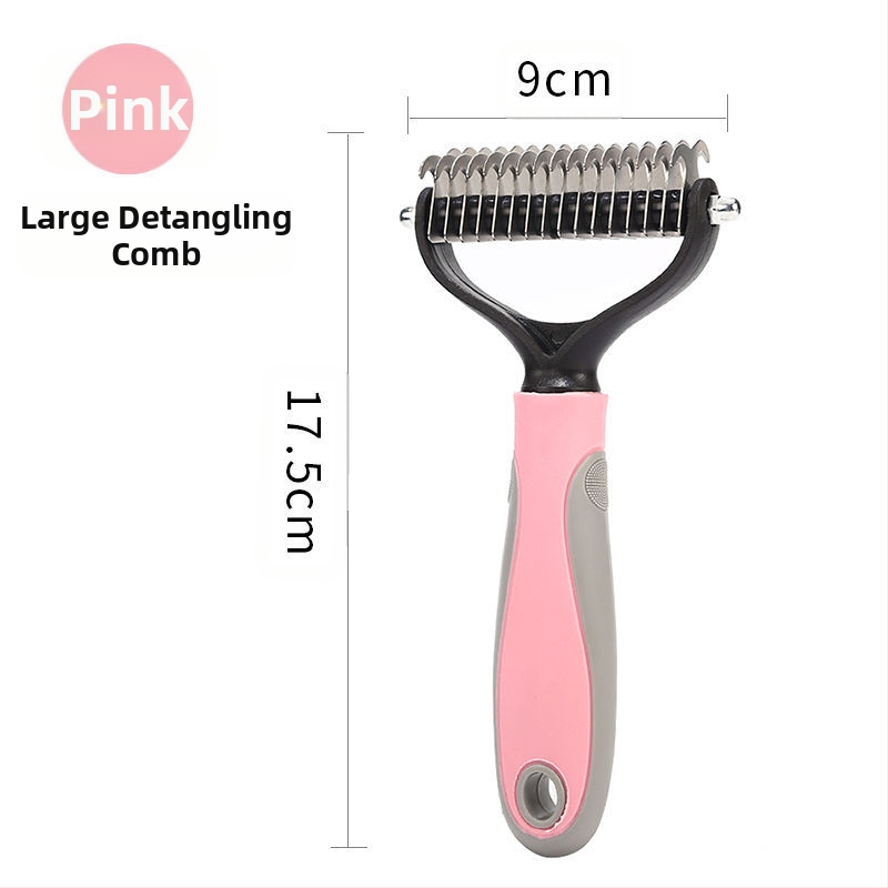 Lemmikloomade avatud sõlmega kamm Koerte kammimiskamm Ilukamm Kahepoolne universaalne roostevabast terasest massaažikamm Kassi-koera karvaeemalduskamm