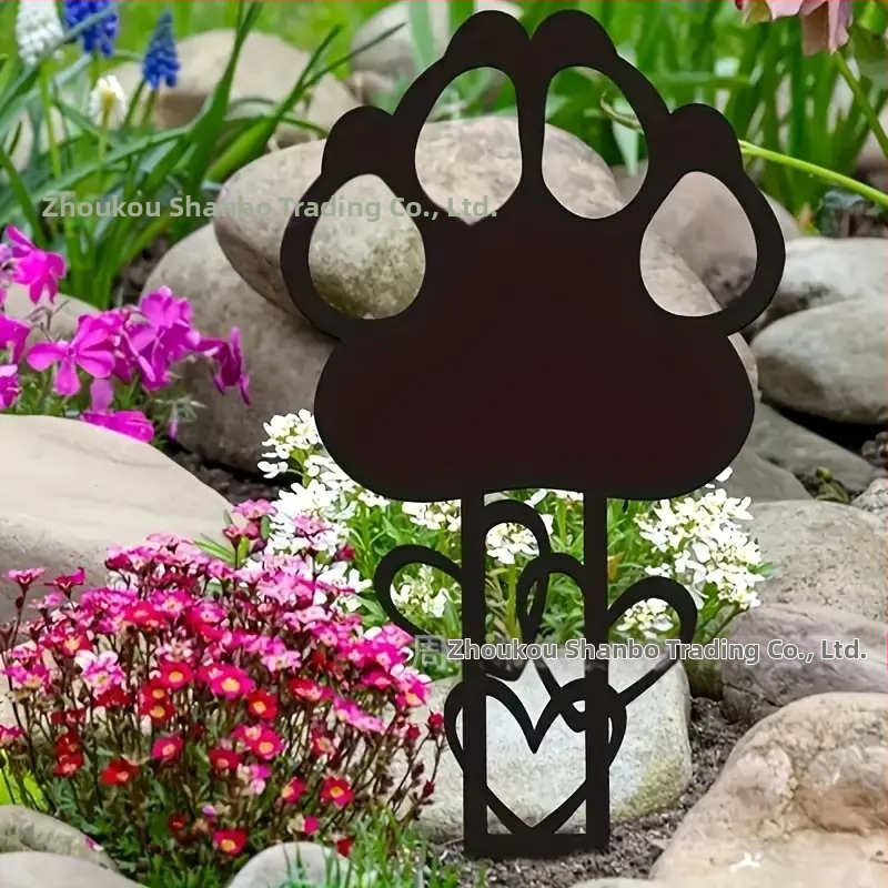 метална купчина паметници за домашни любимци с трансгранична граница, метална купчина паметници за кучешка градина, водоустойчива градинска декорация, декорация за тревна площ