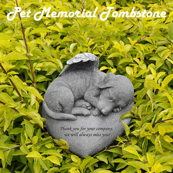 Auksinio fakelo kūrybingas širdies formos angelo šuniuko augintinio atminimo antkapis, dervos amatų gamykla, didmeninė prekyba „Amazon“