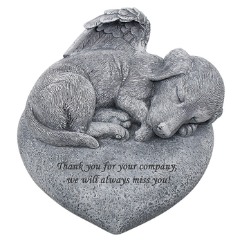 Auksinio fakelo kūrybingas širdies formos angelo šuniuko augintinio atminimo antkapis, dervos amatų gamykla, didmeninė prekyba „Amazon“