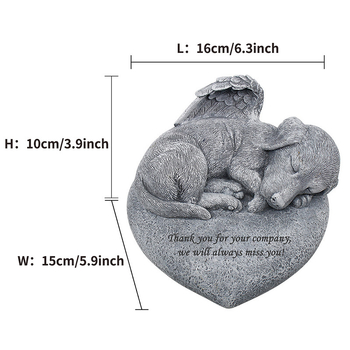 Auksinio fakelo kūrybingas širdies formos angelo šuniuko augintinio atminimo antkapis, dervos amatų gamykla, didmeninė prekyba „Amazon“