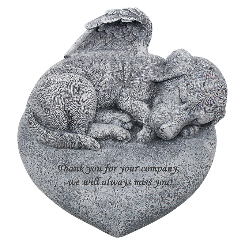 Auksinio fakelo kūrybingas širdies formos angelo šuniuko augintinio atminimo antkapis, dervos amatų gamykla, didmeninė prekyba „Amazon“