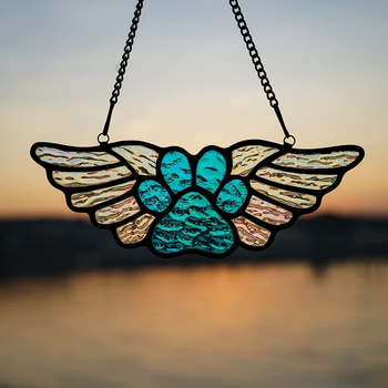Tarpvalstybinis naujas produktas, angelo sparnai, naminių gyvūnėlių šunų atminimo dovana, suvenyras, pakabinamas langas, saulės gaudytojas, katės letenėlė, pakabinamas aksesuaras