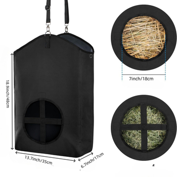 Διασυνοριακός τροφοδότης σανού αιγών, κουνελιών, αλόγων, προβάτων, ρυθμιζόμενη τσάντα σανού με αργό άνοιγμα οπής τροφοδοσίας