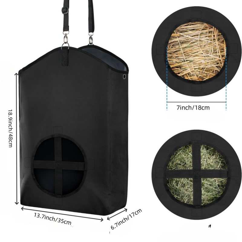 Διασυνοριακός τροφοδότης σανού αιγών, κουνελιών, αλόγων, προβάτων, ρυθμιζόμενη τσάντα σανού με αργό άνοιγμα οπής τροφοδοσίας