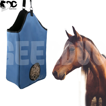 Amazon същата висяща торба с един отвор за кон, оксфордска платнена чанта, издръжлива сламена чанта, чанта за сено, чанта за съхранение на плевели за пасища