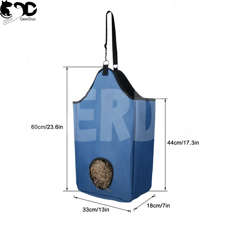Amazon същата висяща торба с един отвор за кон, оксфордска платнена чанта, издръжлива сламена чанта, чанта за сено, чанта за съхранение на плевели за пасища