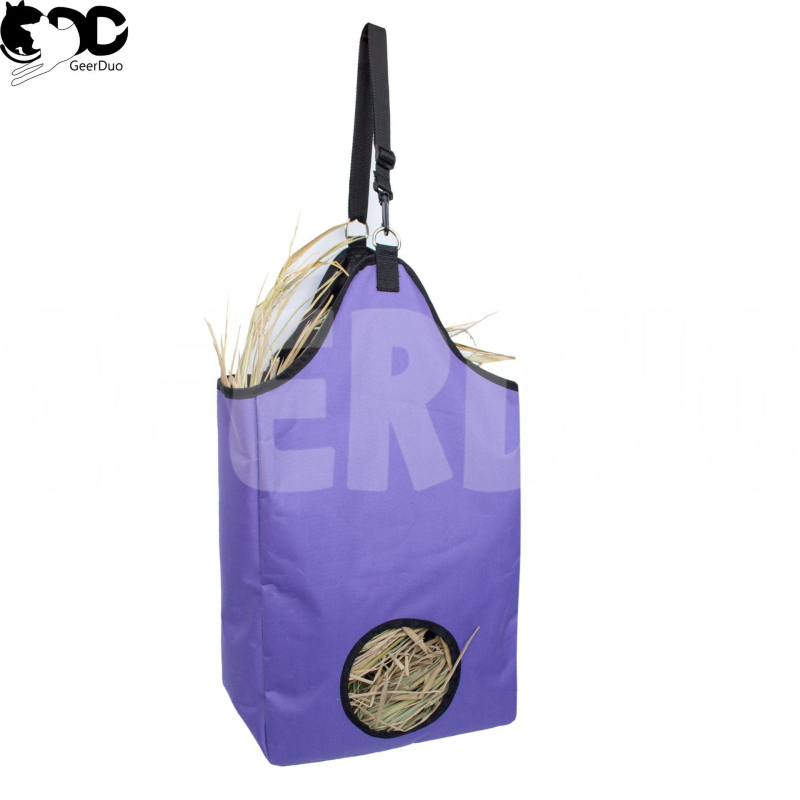 Amazon същата висяща торба с един отвор за кон, оксфордска платнена чанта, издръжлива сламена чанта, чанта за сено, чанта за съхранение на плевели за пасища