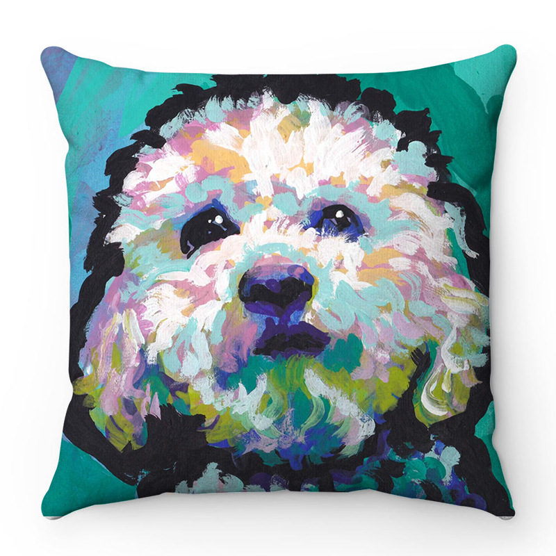 Πολύχρωμο σκυλί εξαιρετικά μαλακό κοντό βελούδινο σκανδιναβικό απλό μαξιλάρι καναπέ σπιτιού διακοσμητική μαξιλαροθήκη