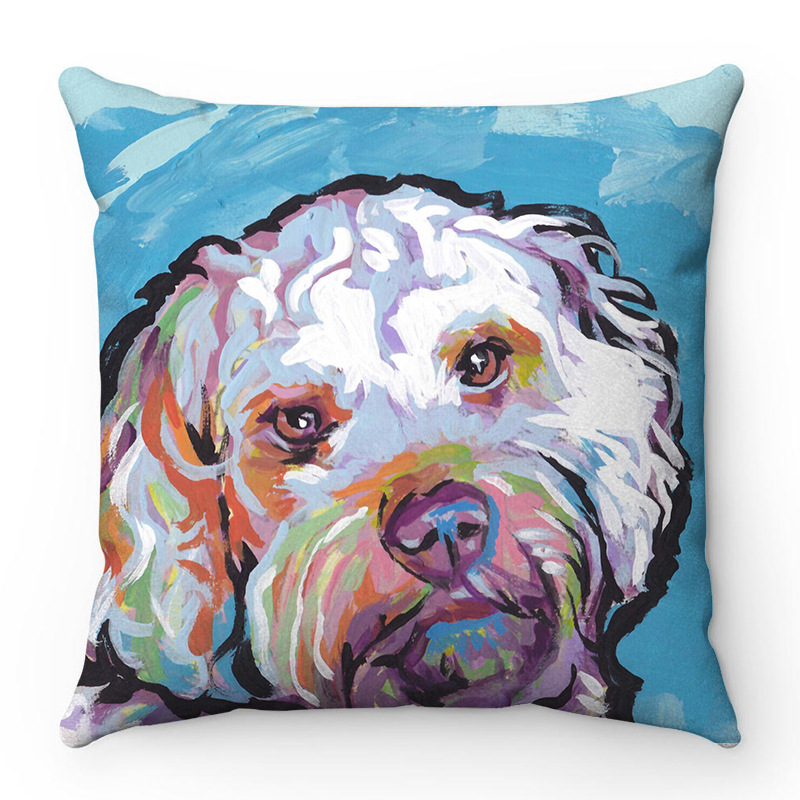 Πολύχρωμο σκυλί εξαιρετικά μαλακό κοντό βελούδινο σκανδιναβικό απλό μαξιλάρι καναπέ σπιτιού διακοσμητική μαξιλαροθήκη