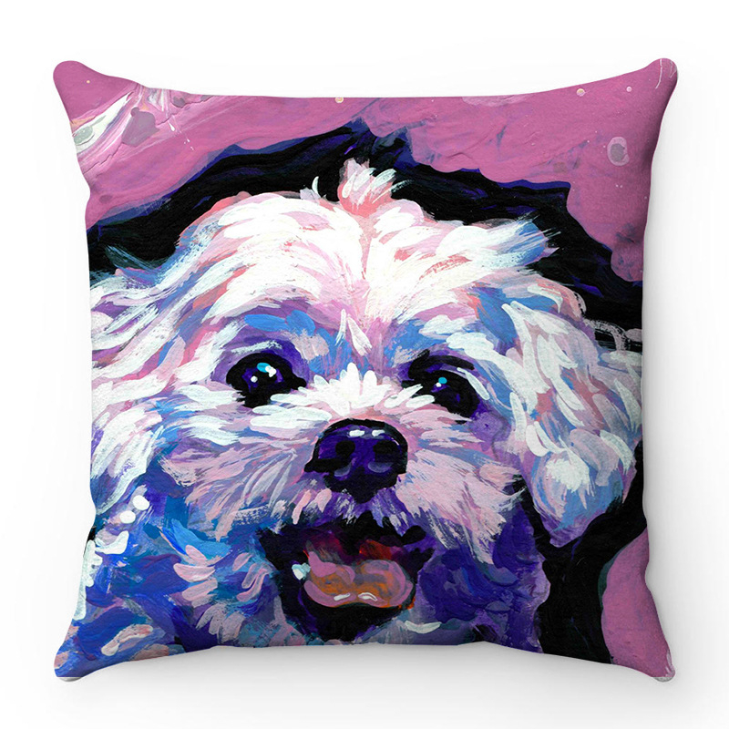 Πολύχρωμο σκυλί εξαιρετικά μαλακό κοντό βελούδινο σκανδιναβικό απλό μαξιλάρι καναπέ σπιτιού διακοσμητική μαξιλαροθήκη
