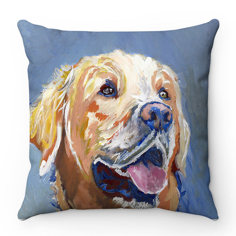 Πολύχρωμο σκυλί εξαιρετικά μαλακό κοντό βελούδινο σκανδιναβικό απλό μαξιλάρι καναπέ σπιτιού διακοσμητική μαξιλαροθήκη