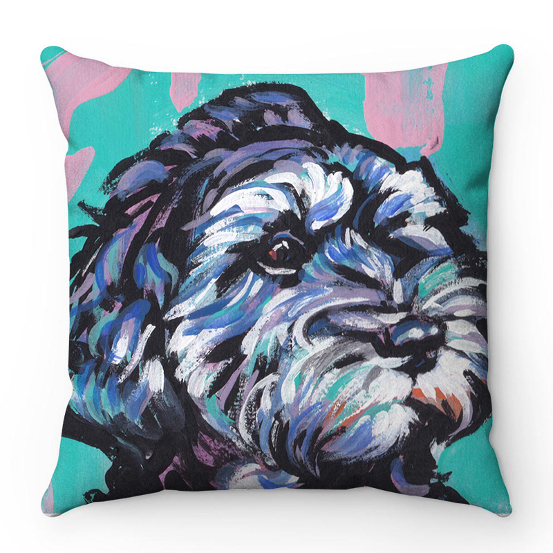 Πολύχρωμο σκυλί εξαιρετικά μαλακό κοντό βελούδινο σκανδιναβικό απλό μαξιλάρι καναπέ σπιτιού διακοσμητική μαξιλαροθήκη