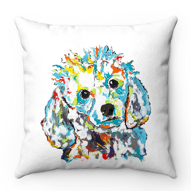 Πολύχρωμο σκυλί εξαιρετικά μαλακό κοντό βελούδινο σκανδιναβικό απλό μαξιλάρι καναπέ σπιτιού διακοσμητική μαξιλαροθήκη