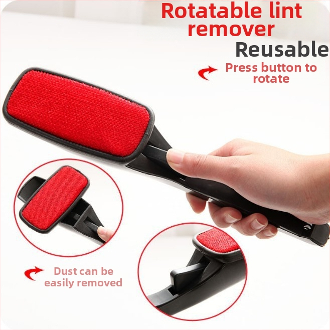Домашна четка за дрехи, електростатична четка за химическо чистене, бяла двустранна въртяща се четка за премахване на прах от палта, четка за премахване на косми