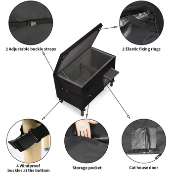 Kačių namelio uždangalas, skirtas žiemai, laukinių kačių namelio uždangalas, atsparus oro sąlygoms, 210° sidabruotas, Oksfordo audinio uždangalas nuo saulės, tarpvalstybinis, karštas išpardavimas